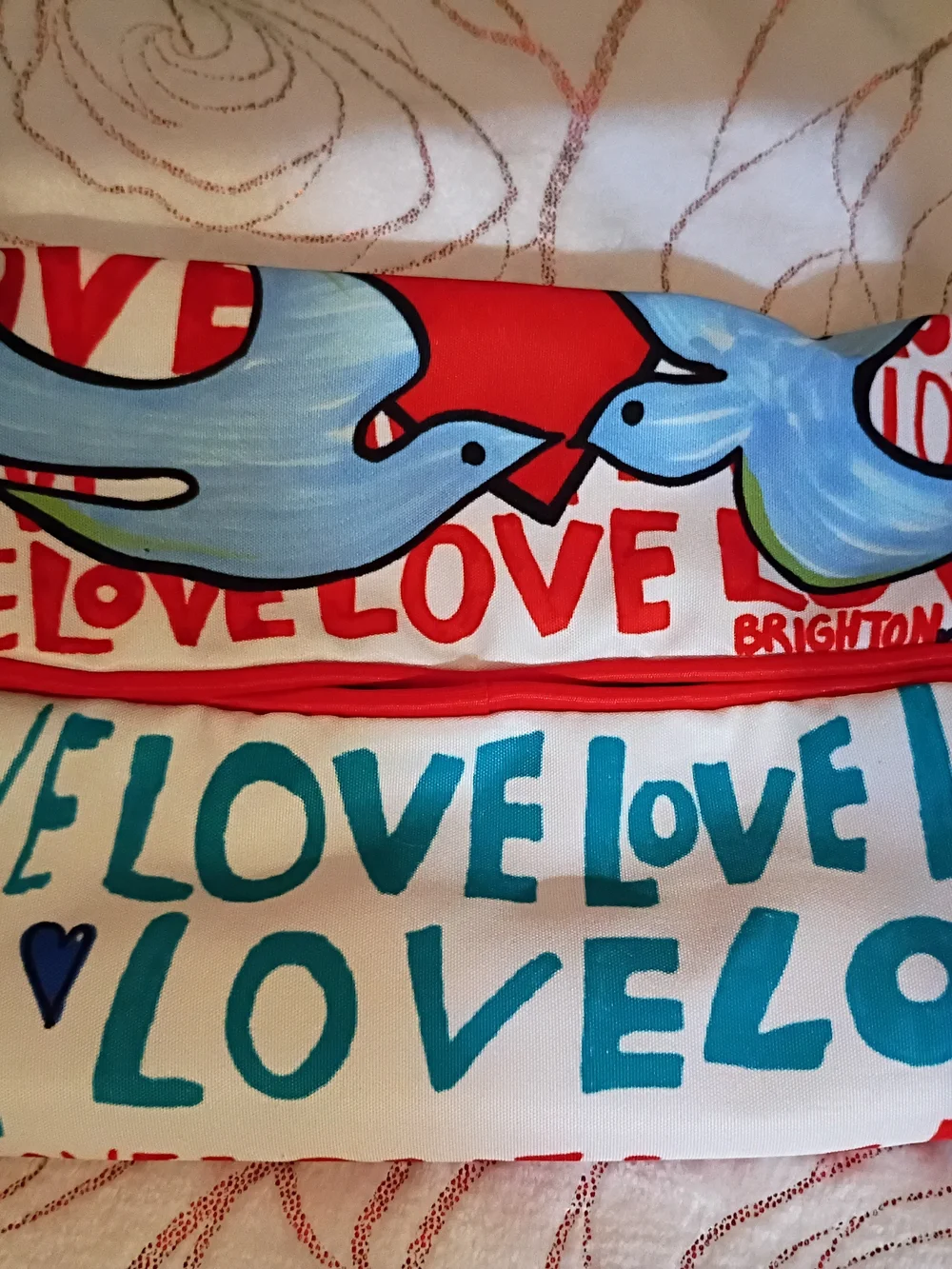 Brighton Red & White 'Love' Graphic Backpack
